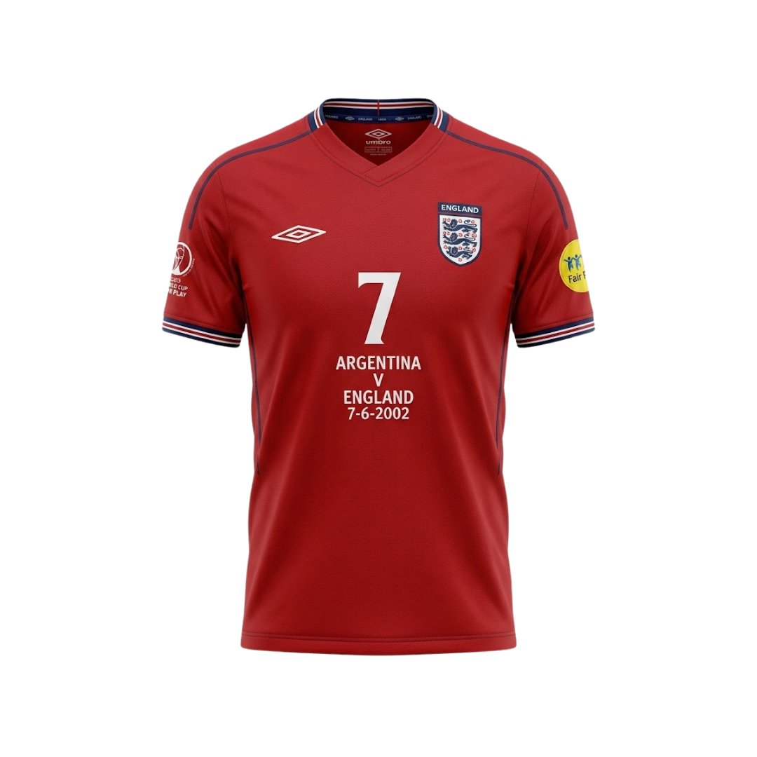 WearFlags England 2002 Red Retro Football Shirt