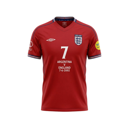 WearFlags England 2002 Red Retro Football Shirt