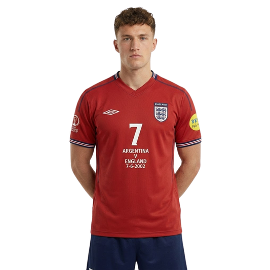 WearFlags England 2002 Red Retro Football Shirt