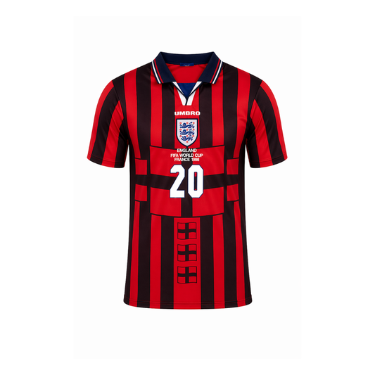 WearFlags England 1998 Red Retro Football Shirt