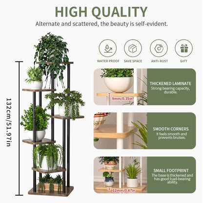 Multi-Tier Wooden Plant Stand