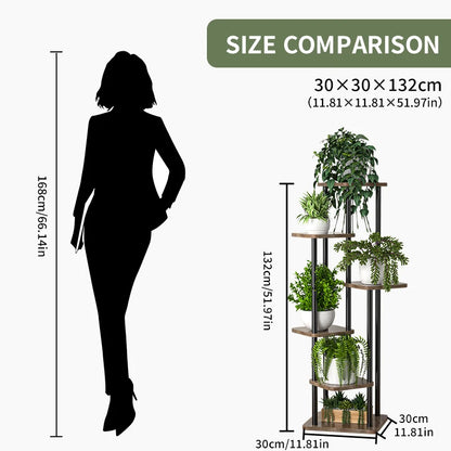 Multi-Tier Wooden Plant Stand