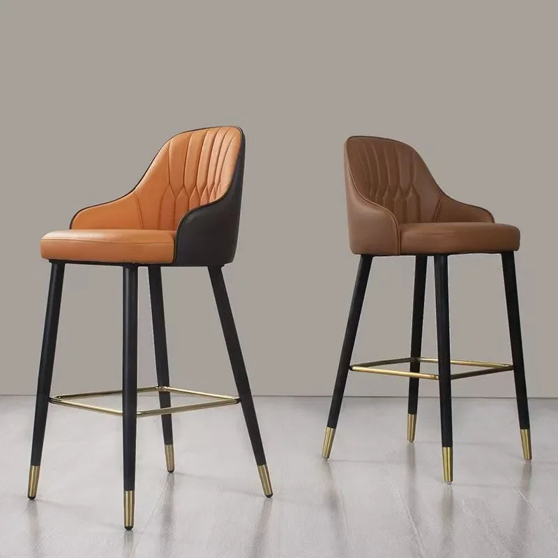 Solid Wood Bar Chair with Backrest