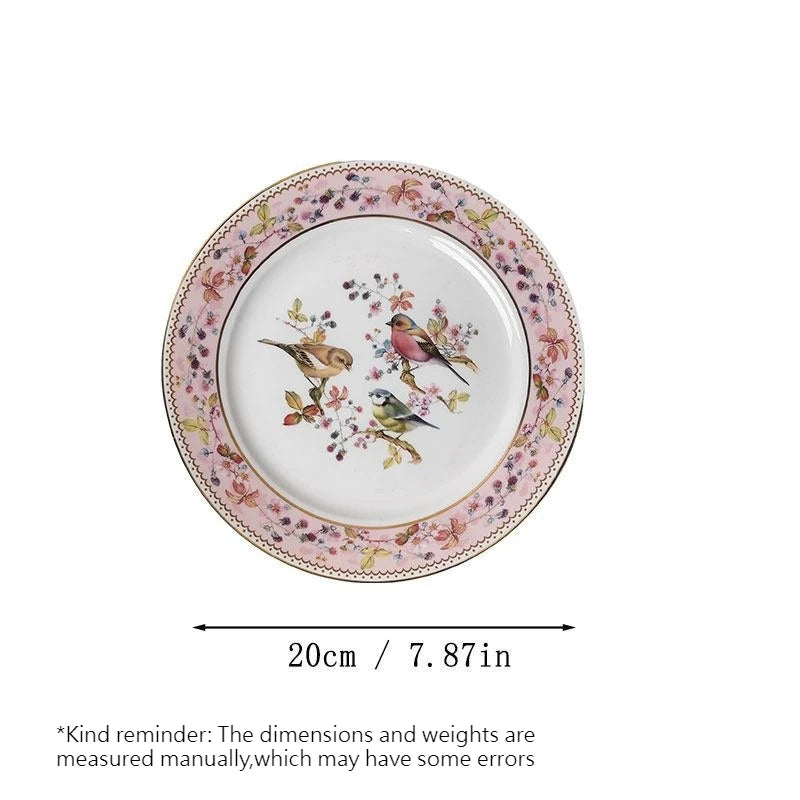 Hand-Painted Floral Ceramic Plate