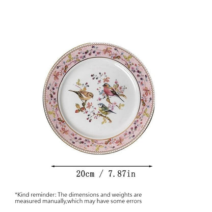 Hand-Painted Floral Ceramic Plate