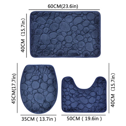 3-Piece Non-Slip Bathroom Mat Set