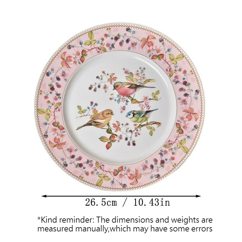 Hand-Painted Floral Ceramic Plate