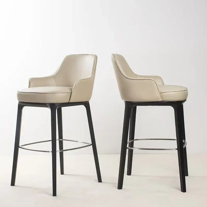 Solid Wood Bar Chair with Backrest