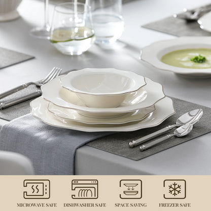 Golden Rim Porcelain Tableware Set
