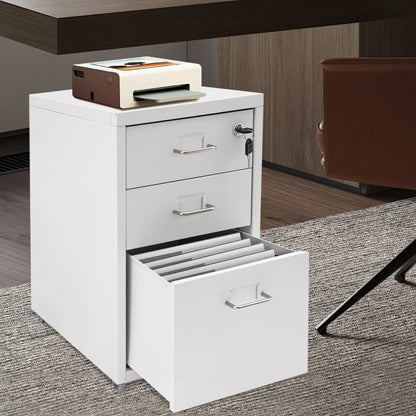 3-Tier Mobile Steel File Cabinet