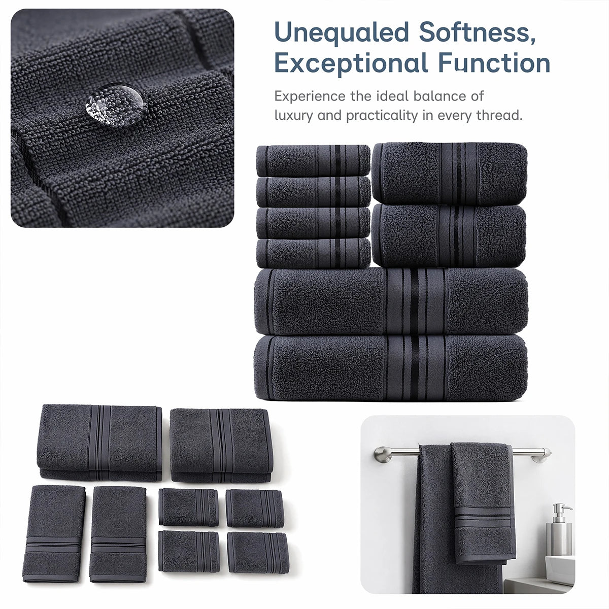 8-Piece Luxury Cotton Towel Set