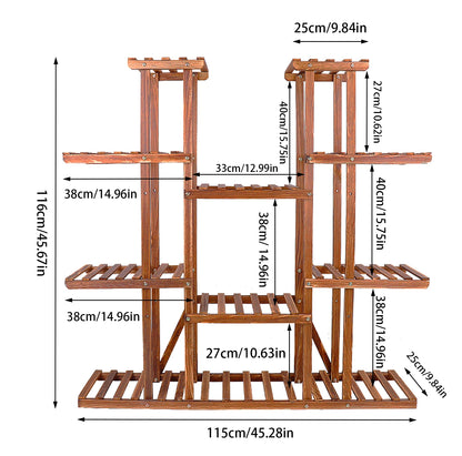 Multi-Tier Wooden Plant Shelf
