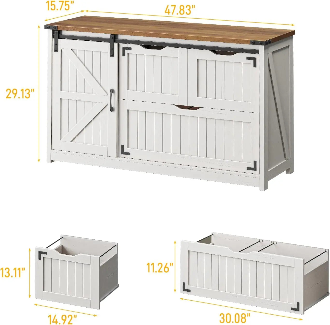 3-Drawer Farmhouse Filing Cabinet