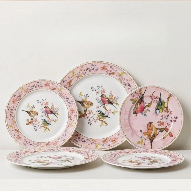 Hand-Painted Floral Ceramic Plate