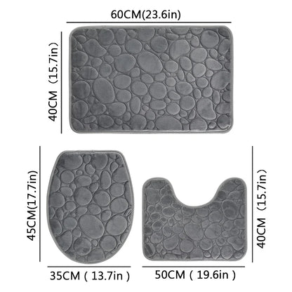 3-Piece Non-Slip Bathroom Mat Set