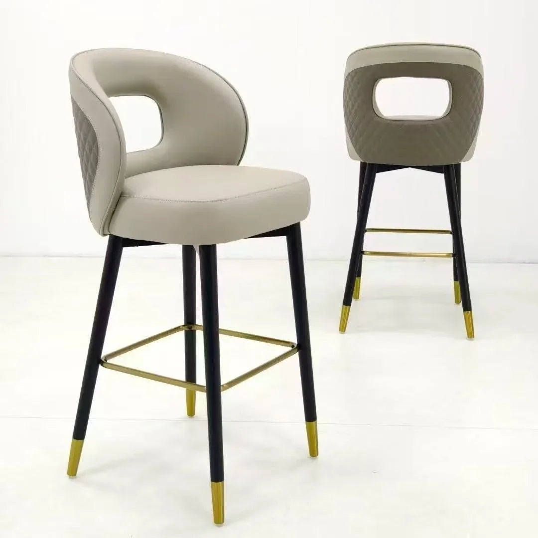 Solid Wood Bar Chair with Backrest