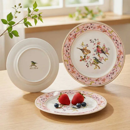 Hand-Painted Floral Ceramic Plate