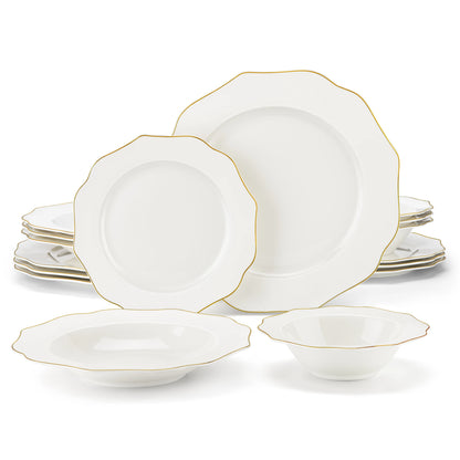 Golden Rim Porcelain Tableware Set