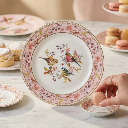 Hand-Painted Floral Ceramic Plate