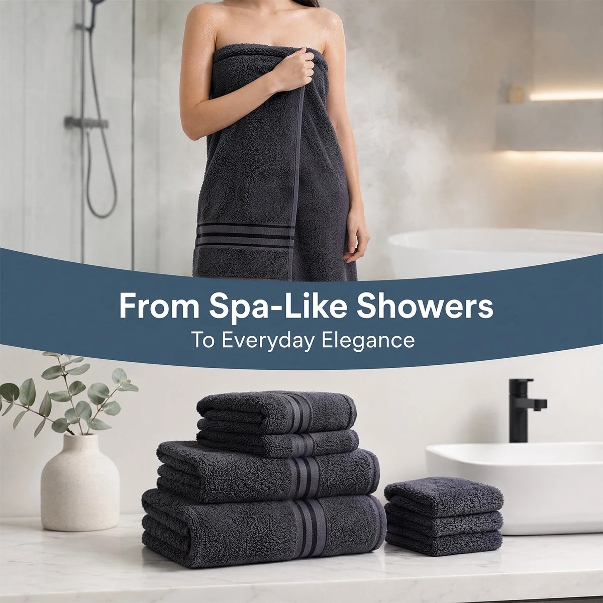 8-Piece Luxury Cotton Towel Set