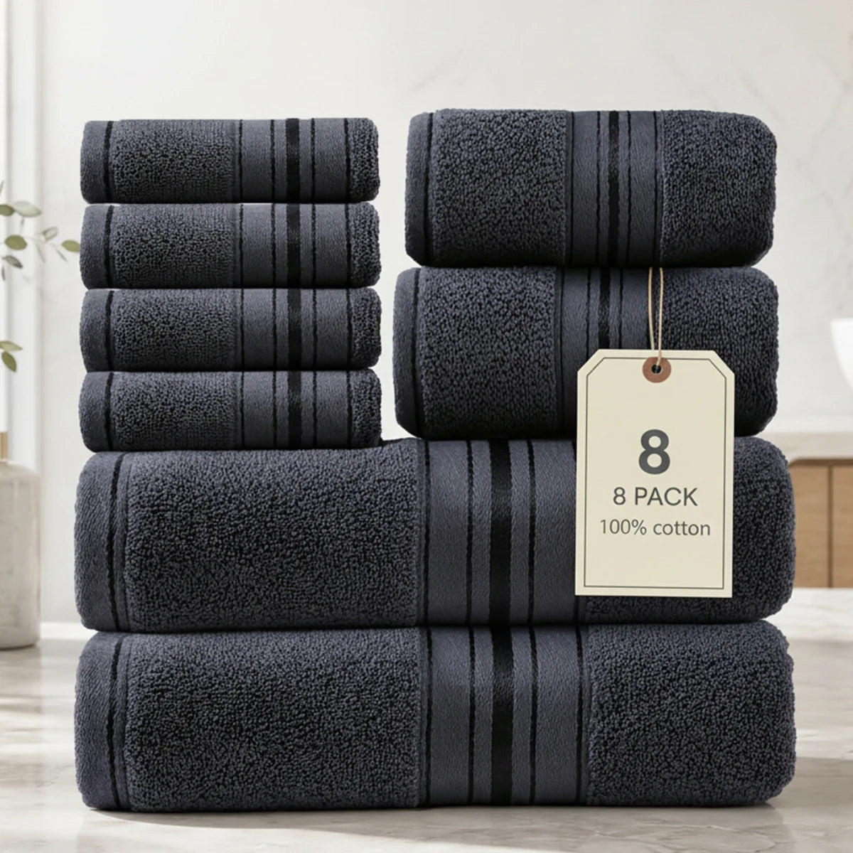 8-Piece Luxury Cotton Towel Set