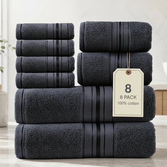 8-Piece Luxury Cotton Towel Set