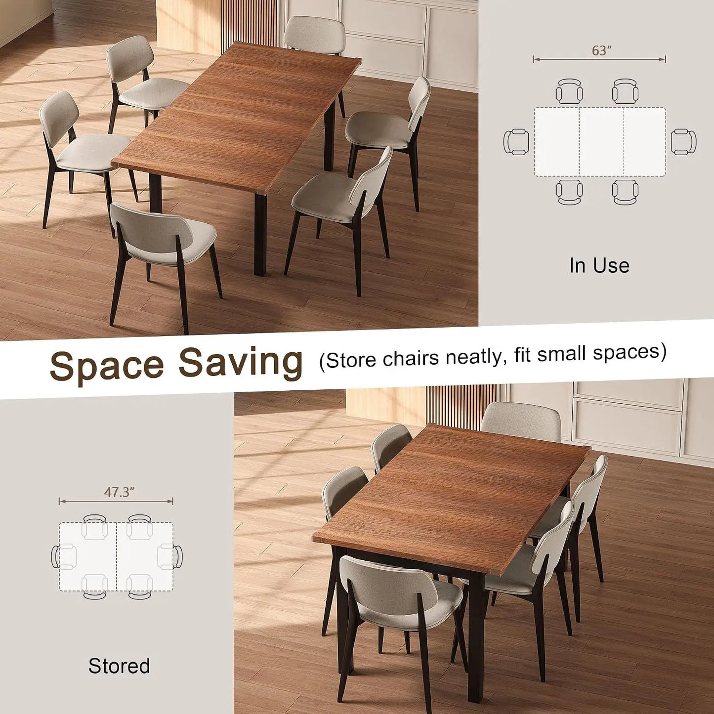 63-Inch Extendable Dining Table