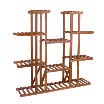 Multi-Tier Wooden Plant Shelf