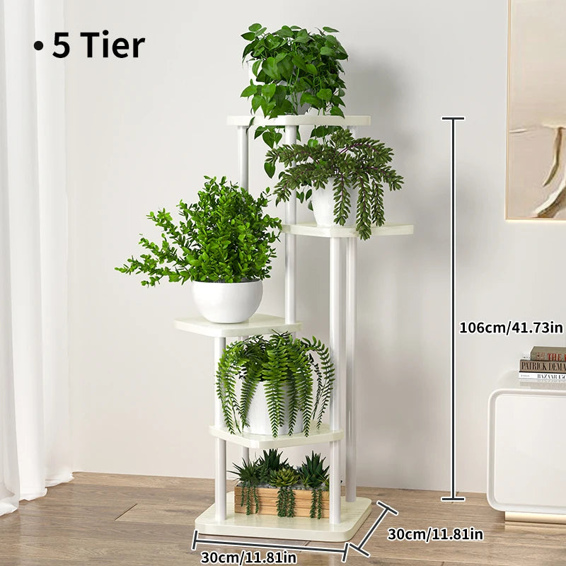 Multi-Tier Wooden Plant Stand