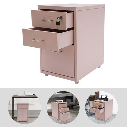 3-Tier Mobile Steel File Cabinet