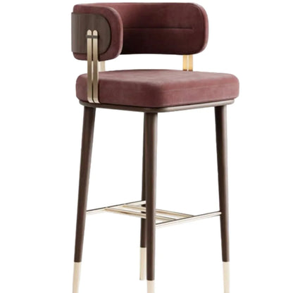 Solid Wood Bar Chair with Backrest