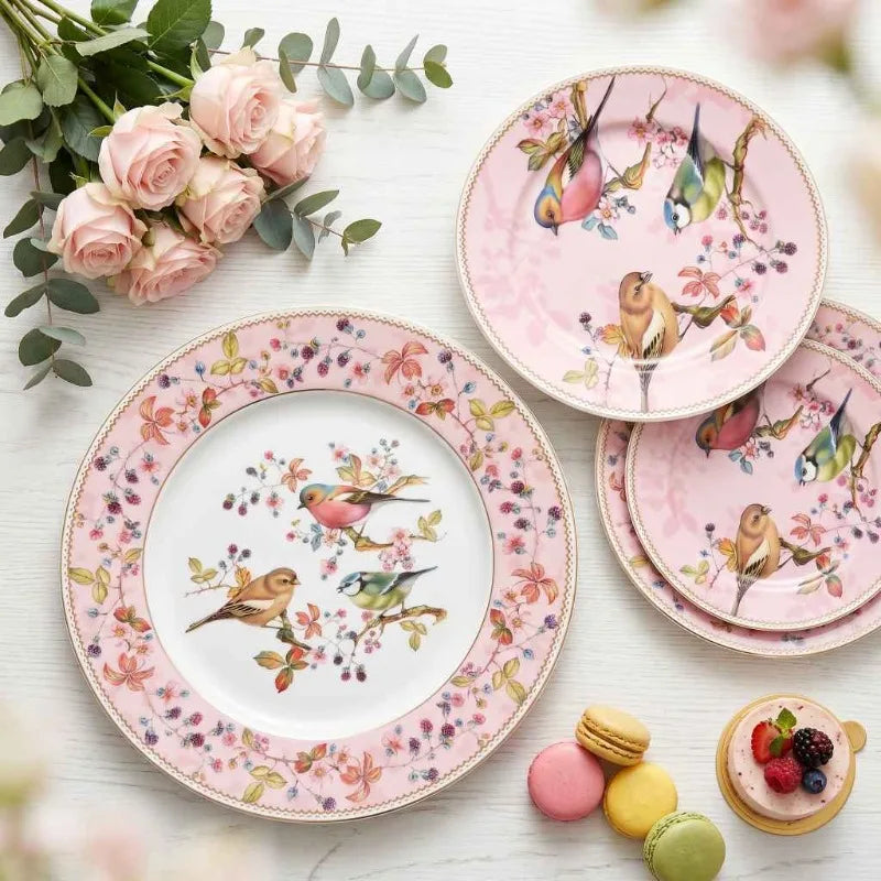 Hand-Painted Floral Ceramic Plate