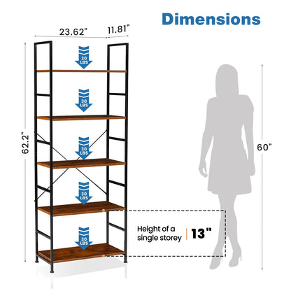 5-Tier Modern Bookcase