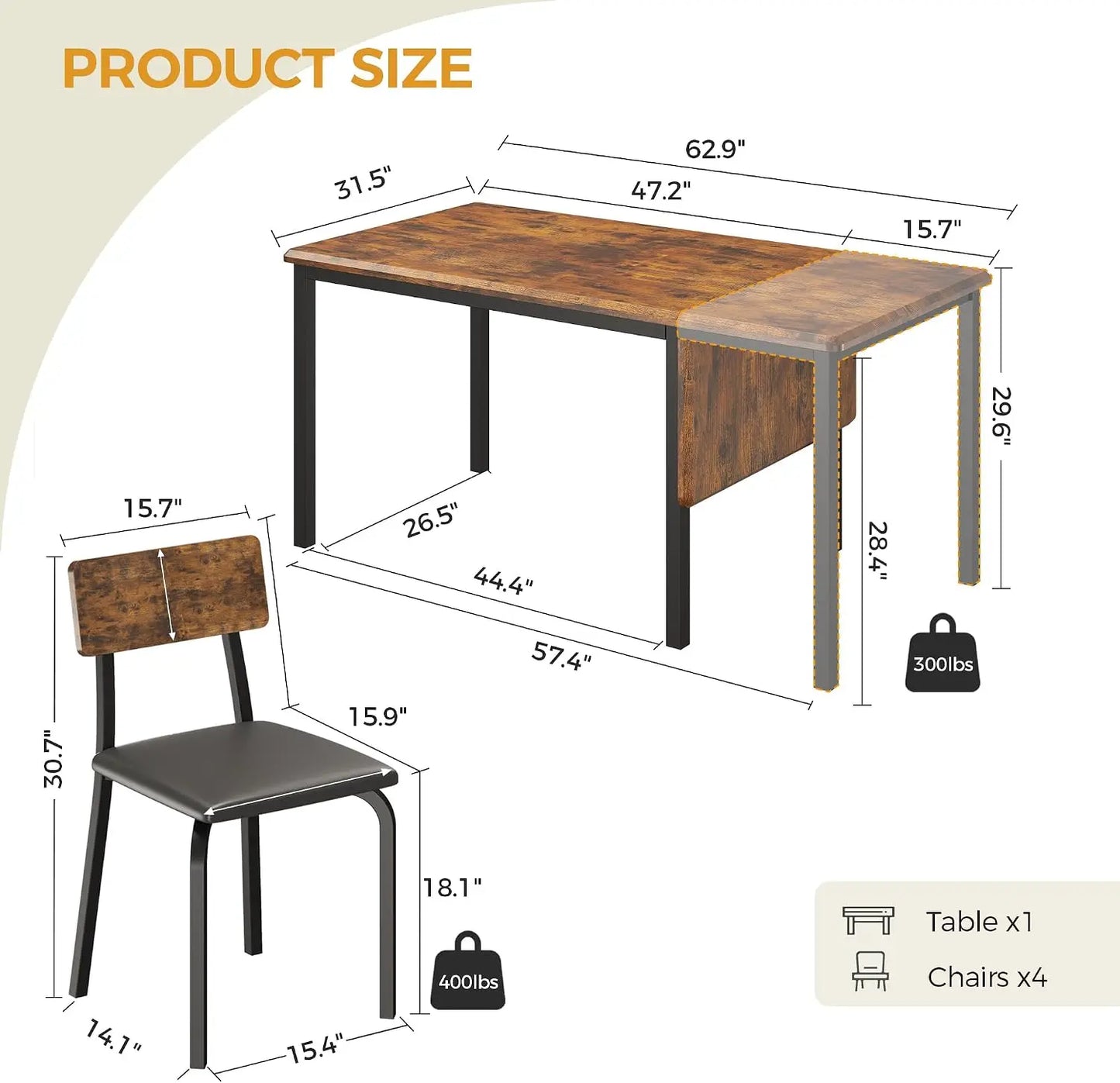 5-Piece Extendable Dining Set