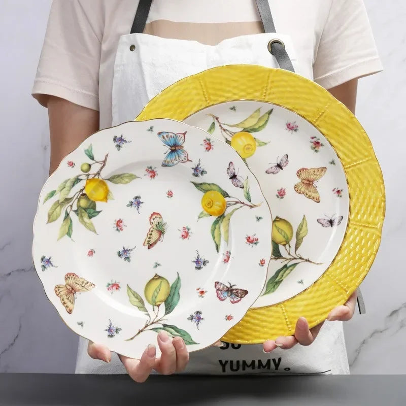 Lemon Pattern Ceramic Dinnerware
