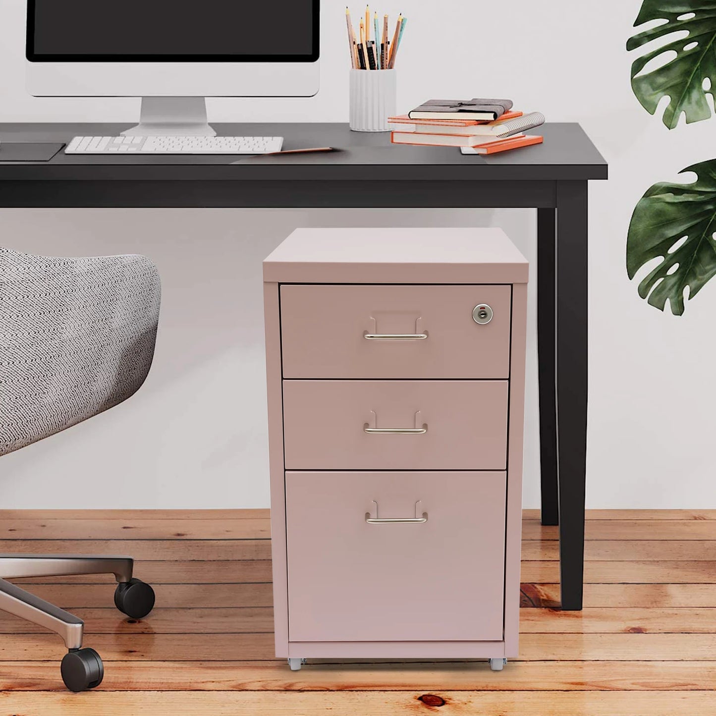 3-Tier Mobile Steel File Cabinet