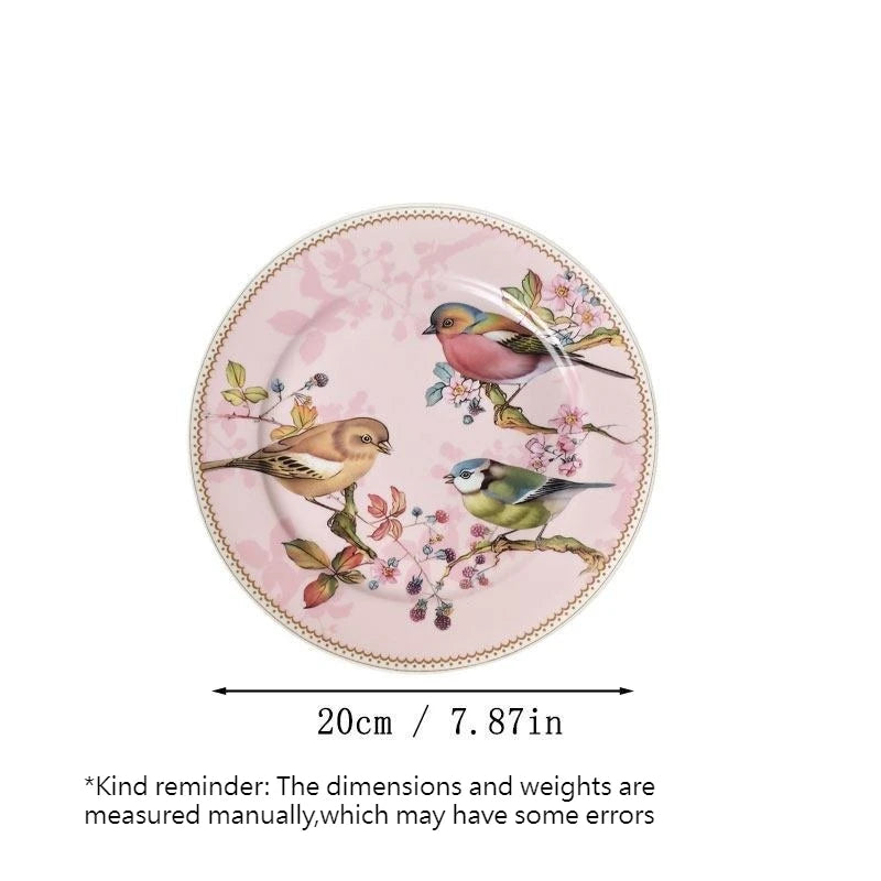 Hand-Painted Floral Ceramic Plate