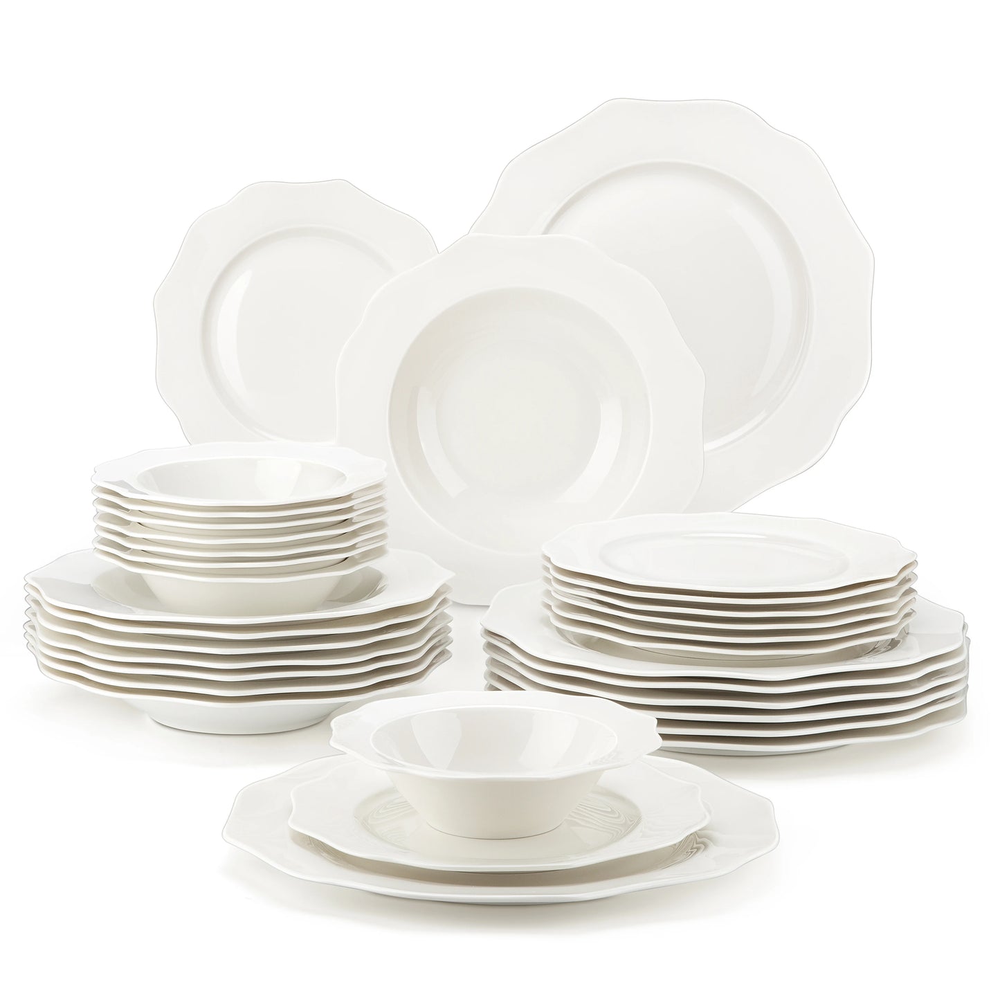 Golden Rim Porcelain Tableware Set
