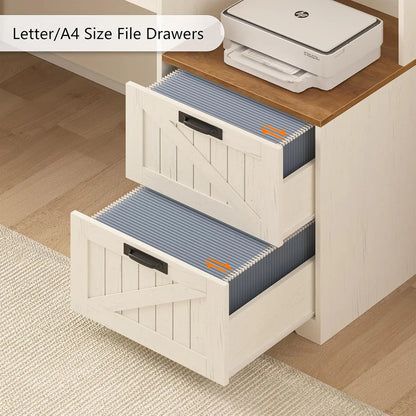 62-Inch Farmhouse L-Shaped Desk