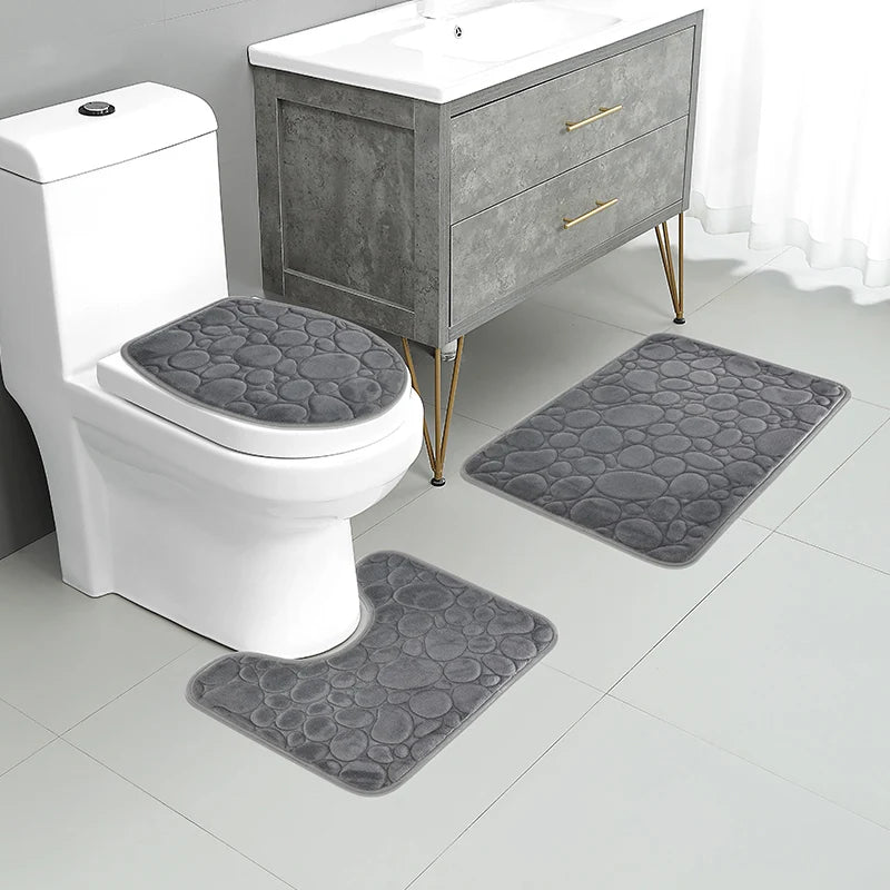 3-Piece Non-Slip Bathroom Mat Set