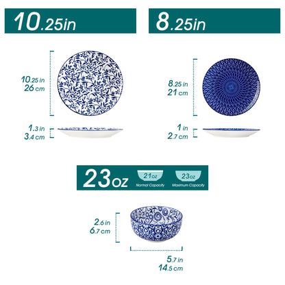 Blue & White Porcelain Tableware Set
