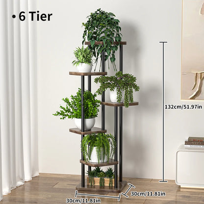 Multi-Tier Wooden Plant Stand