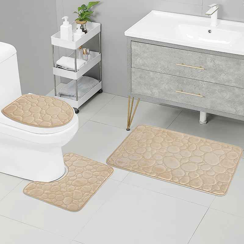 3-Piece Non-Slip Bathroom Mat Set