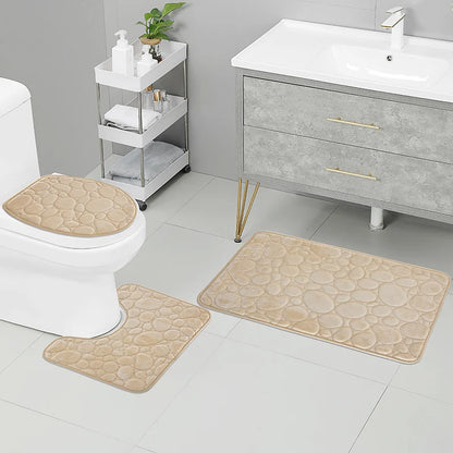 3-Piece Non-Slip Bathroom Mat Set