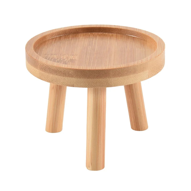 Round Wooden Plant Stand