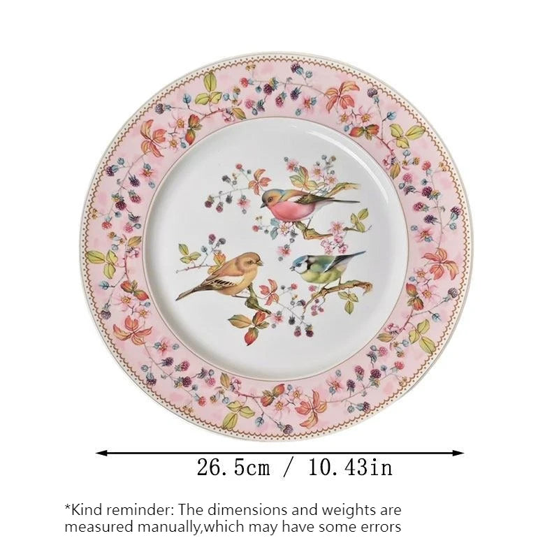 Hand-Painted Floral Ceramic Plate