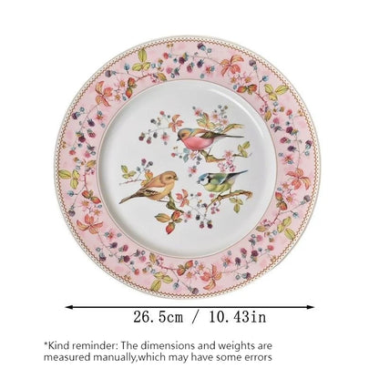 Hand-Painted Floral Ceramic Plate