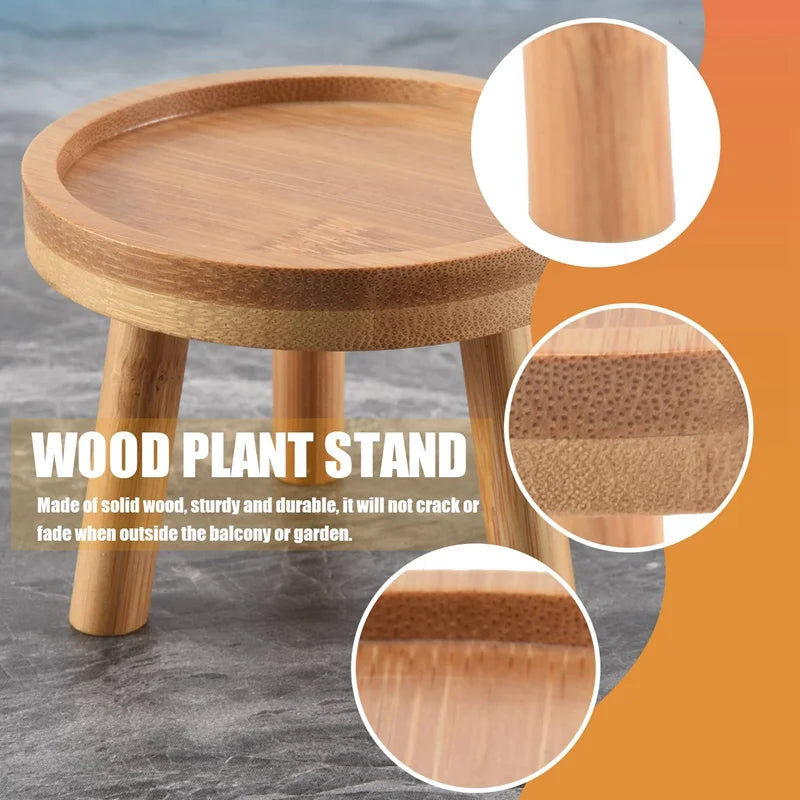Round Wooden Plant Stand