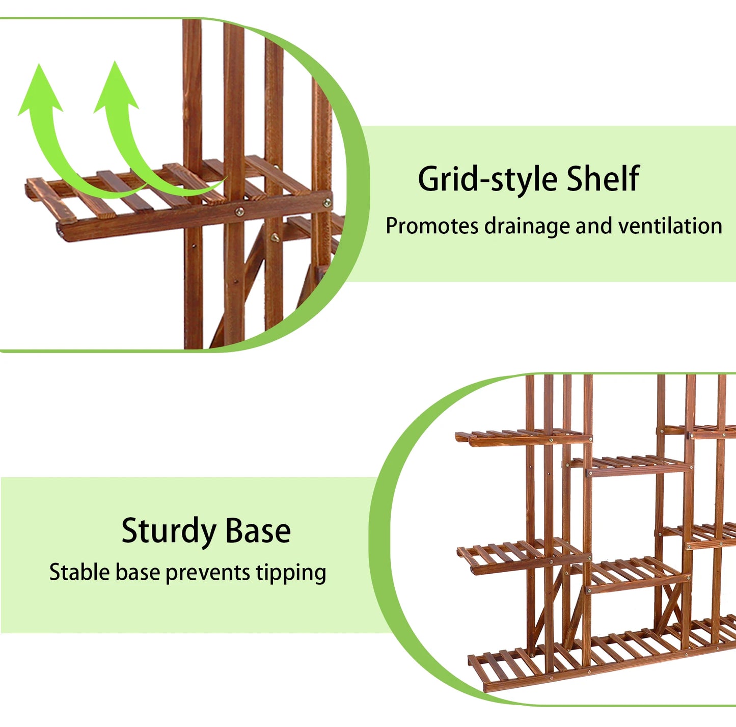 Multi-Tier Wooden Plant Shelf