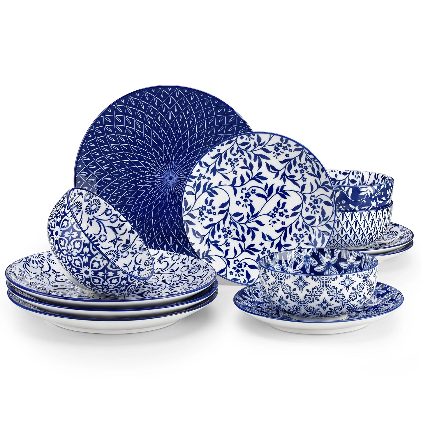 Blue & White Porcelain Tableware Set